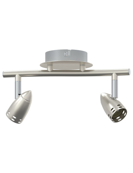 Farettto da soffitto  2 vie regolabili nichel opaco GU10