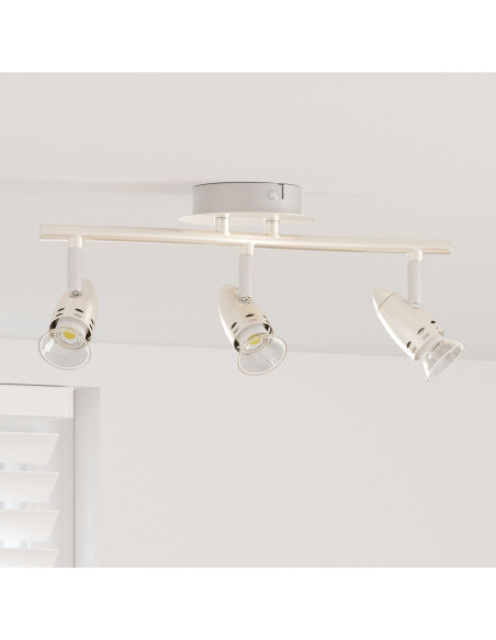 Faretto da soffitto  3 vie regolabile Nichel opaco GU10