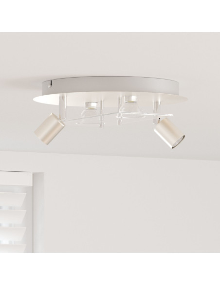 Faretti da soffitto con 2 teste regolabili Nickel opaco GU10