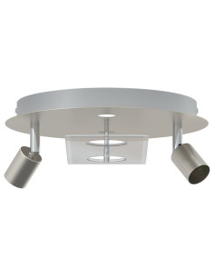 Faretto da soffitto Nichel 29 x 29 x 11 cm Acciaio e vetro