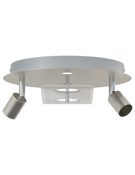 Faretti da soffitto con 2 teste regolabili Nickel opaco GU10