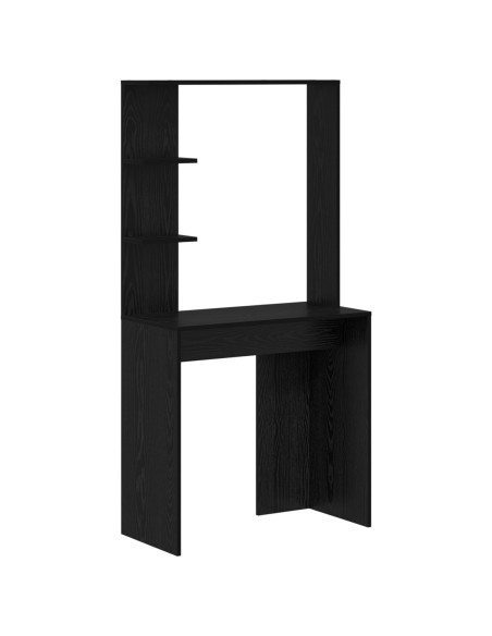 Scrivania nera in rovere Rovere nero Legno massello, MDF Compattta