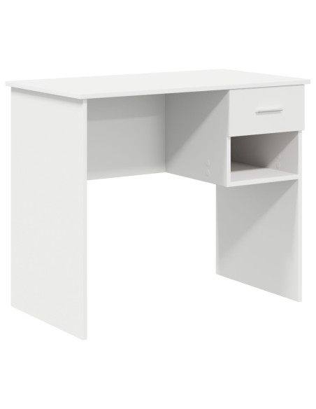 Scrivania  con spazio di archiviazione Bianca 90x49.5x75 cm Legno ingegnerizzato