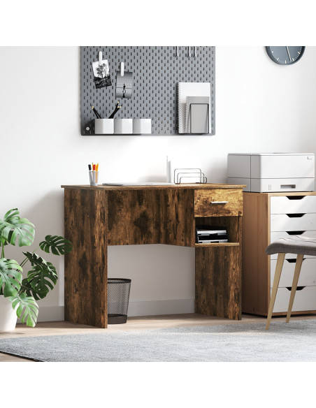 Scrivania  con contenitore Rovere affumicato 90x49,5x75 cm Legno ingegnerizzato