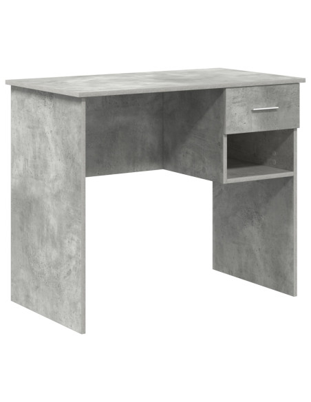 Scrivania  con Spazio di Archiviazione Grigio Cemento 90x49.5x75 cm Legno Compresso