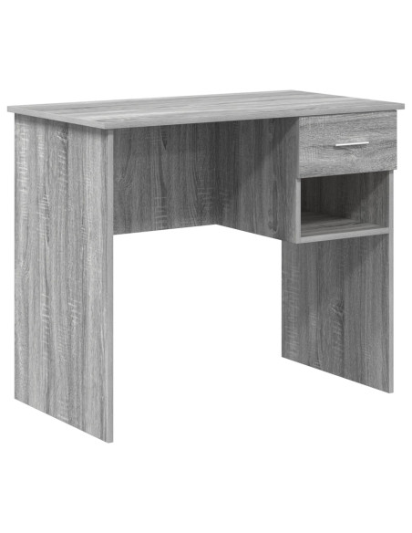 Scrivania  con spazio di archiviazione Grigio Sonoma 90x49.5x75 cm Legno ingegnerizzato