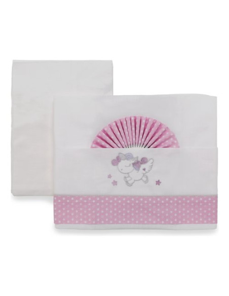 Lenzuola culla Italbaby 015 3010 501 UNICORN Set 3 Pezzi Lilla Lilla
