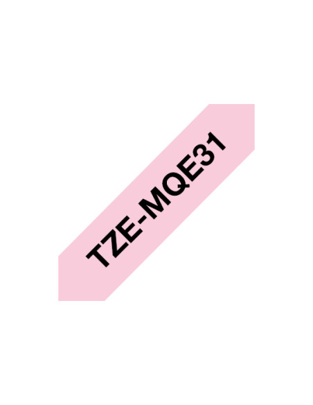Brother TZEMQE31 nastro per etichettatrice Nero su rosa TZe