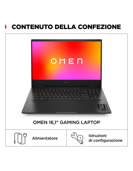 OMEN by HP 16-wf1007nl Intel® Core™ i9 i9-14900HX Computer portatile 40,9 cm (16.1") Quad HD 32 GB DDR5-SDRAM 2 TB SSD NVIDIA
