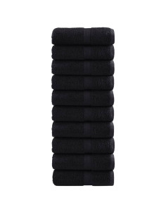 Asciugamani per Ospiti 10 pz Neri 30x50 cm 600 g/m² 100% Cotone