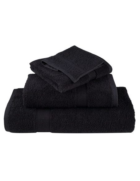 Asciugamani per Ospiti 10 pz Neri 30x50 cm 600 g/m² 100% Cotone