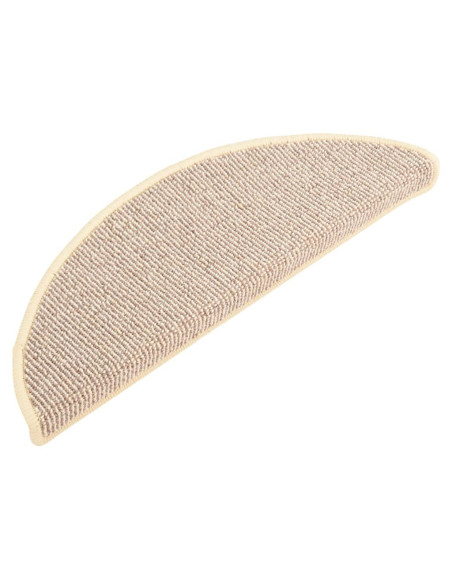 Tappetini per Scale 15 pz Bianchi e Marroni 65x21x4 cm