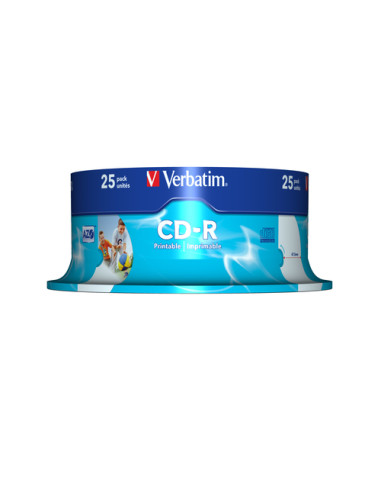 Verbatim CD-R AZO Wide Inkjet Printable 700 MB 52x 25 pz