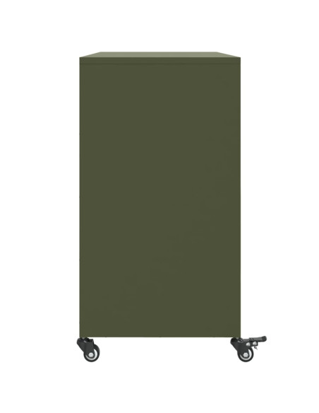 Credenza Verde Oliva 100,5x39x72 cm Acciaio Laminato a Freddo