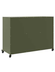 Credenza Verde Oliva 100,5x39x72 cm Acciaio Laminato a Freddo 2