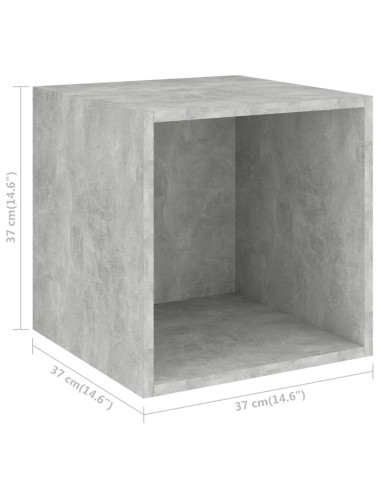 Set Porta TV 4 pz Grigio Cemento in Truciolato