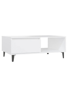 Tavolino da Salotto Bianco 90x60x35 cm in Legno Multistrato