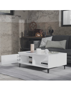 Tavolino da Salotto Bianco 90x60x35 cm in Legno Multistrato 2