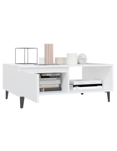 Tavolino da Salotto Bianco 90x60x35 cm in Legno Multistrato