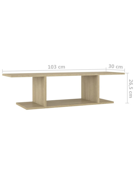 Mobile Porta TV a Parete Rovere Sonoma 103x30x26,5 cm