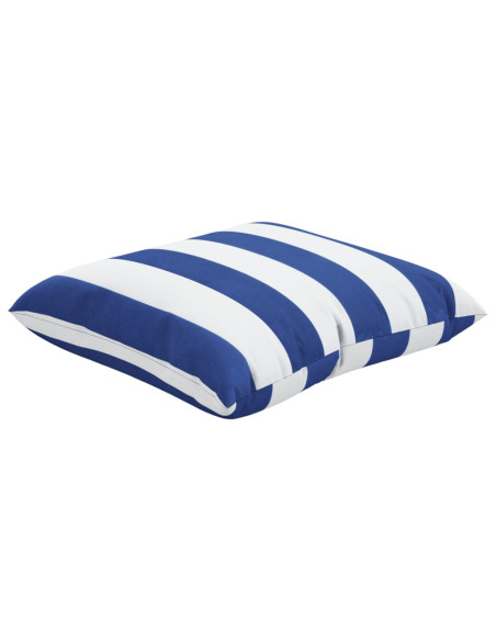 Cuscini Decorativi 4pz Strisce Blu e Bianco 50x50 cm Tessuto