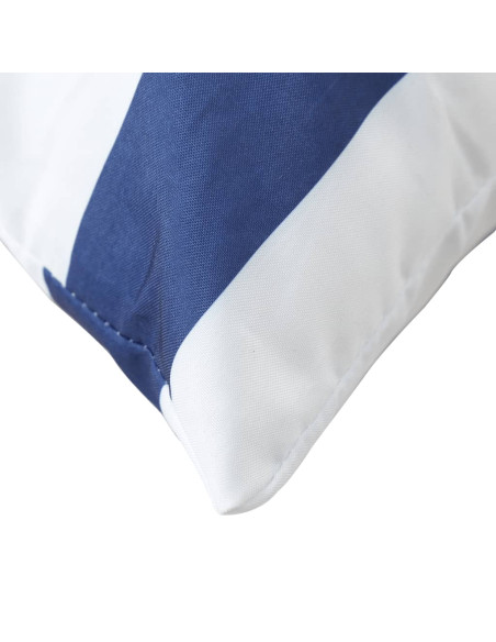 Cuscini Decorativi 4pz Strisce Blu e Bianco 50x50 cm Tessuto