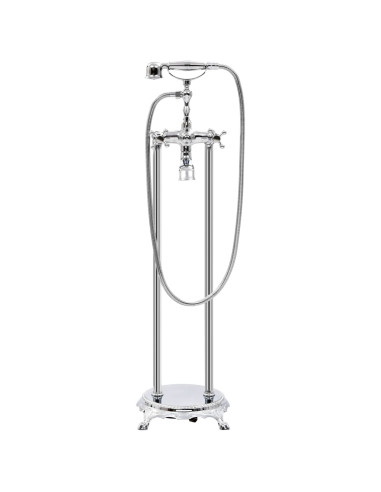 Rubinetteria a Colonna per Vasca Acciaio Inox 99,5 cm Argento