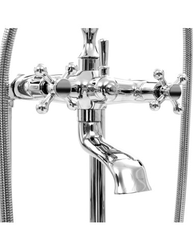 Rubinetteria a Colonna per Vasca Acciaio Inox 99,5 cm Argento