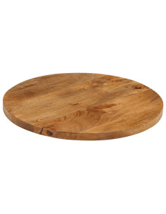 Piano per Tavolo Ø 50x3,8 cm Rotondo in Legno Massello di Mango 2