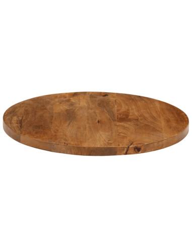 Piano per Tavolo Ø 50x3,8 cm Rotondo in Legno Massello di Mango