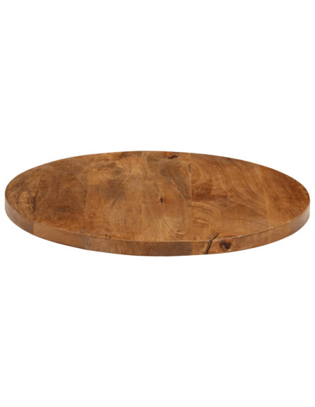 Piano per Tavolo Ø 50x3,8 cm Rotondo in Legno Massello di Mango
