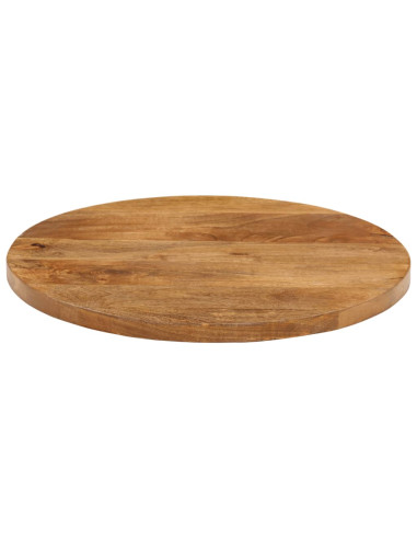 Piano per Tavolo Ø 40x3,8 cm Rotondo in Legno Massello di Mango