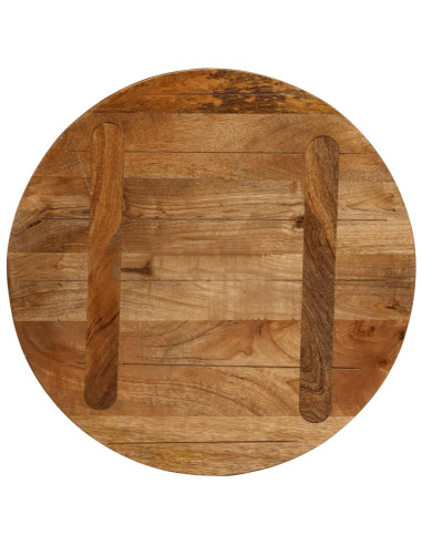 Piano per Tavolo Ø 40x3,8 cm Rotondo in Legno Massello di Mango