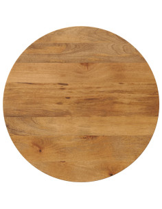 Piano per Tavolo Ø 90x3,8 cm Rotondo in Legno Massello di Mango