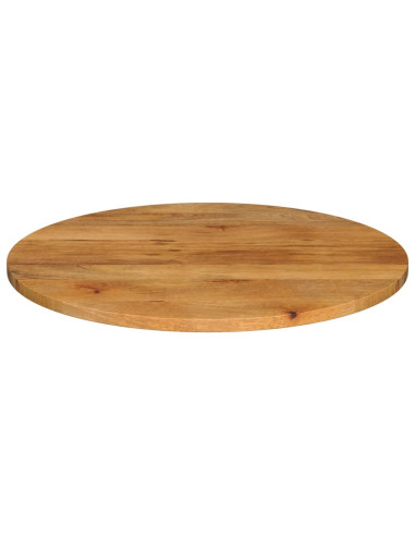 Piano per Tavolo Ø 90x3,8 cm Rotondo in Legno Massello di Mango