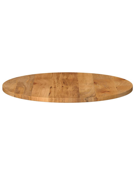 Piano per Tavolo Ø 90x3,8 cm Rotondo in Legno Massello di Mango