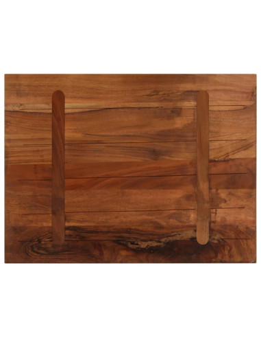 Piano Tavolo 80x50x2,5 cm Rettangolare in Massello di Recupero