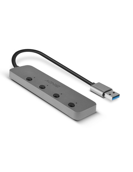 Lindy 43309 hub di interfaccia USB 3.2 Gen 1 (3.1 Gen 1) Type-A 5 Mbit/s Grigio