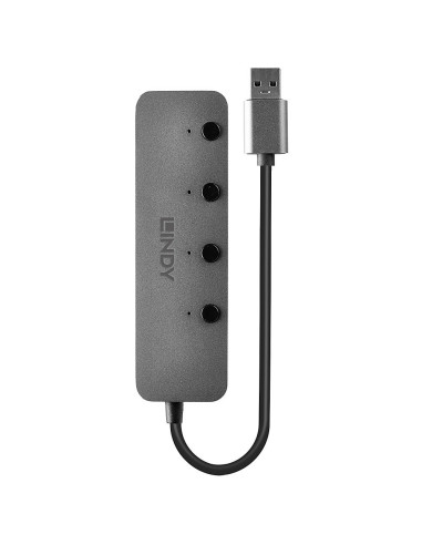 Lindy 43309 hub di interfaccia USB 3.2 Gen 1 (3.1 Gen 1) Type-A 5 Mbit/s Grigio