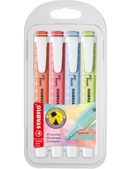 STABILO 275/4-08-1 evidenziatore 4 pz Punta smussata Colori assortiti