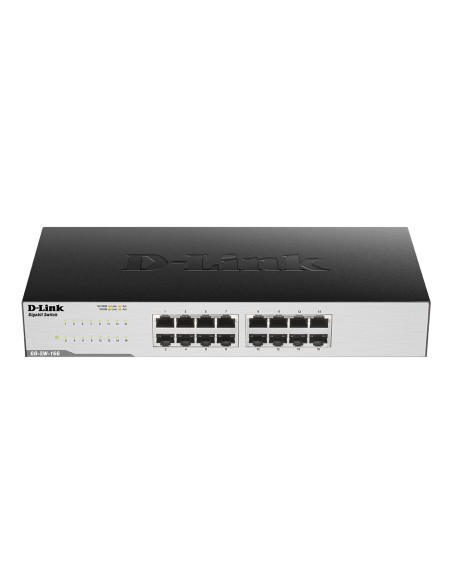 D-Link GO-SW-16G Non gestito L2 Gigabit Ethernet (10/100/1000) 1U Nero