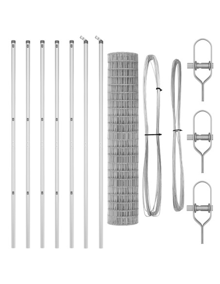 Recinzione  Euro con 7 Post 1,6x10 m Acciaio Galvanizzato
