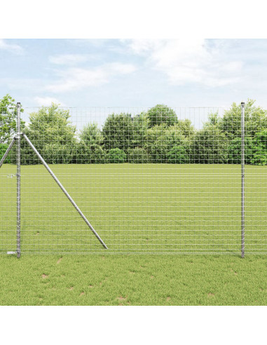 Recinzione con Posto Argento 1,5 x 10 m Acciaio e PVC