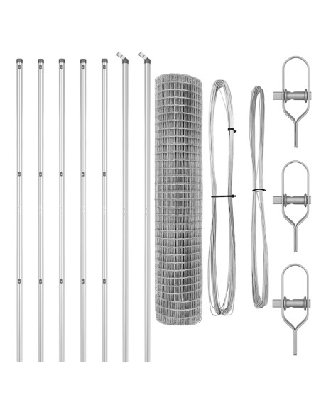 Recinzione Euro di  con 7 Post 1.6x10 m Acciaio Zincato