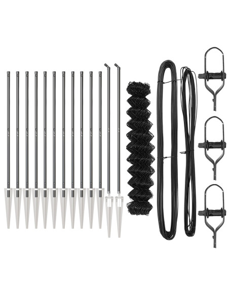 Recinzione a maglie  con 13 picchetti 1.4x25 m in acciaio zincato