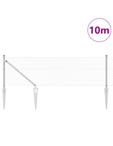 Palo della recinzione Argento 10 x 0,4 m (maglia 40 x 40 mm)