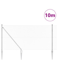 Palo della recinzione Argento 10 x 1 m (rete 40 x 40 mm)