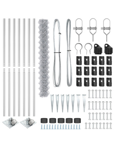 Palo della recinzione Argento 10 x 1,5 m (maglia 40 x 40 mm)