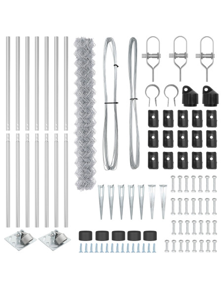 Palo della recinzione Argento 10 x 1,5 m (maglia 40 x 40 mm)