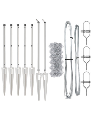 Palo della recinzione Argento 10 x 0,8 m (rete 60 x 60 mm)